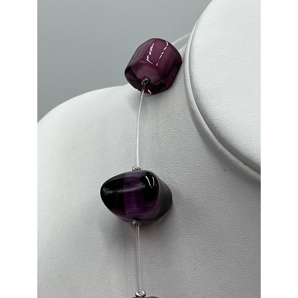 Sent Designers Marina Susanna Murano Handmade Purple‎ Italy Handcrafted Necklace